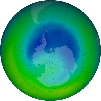 August 2002 monthly mean Antarctic ozone